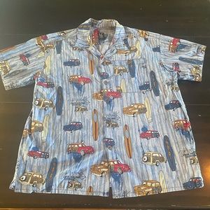 Short sleeve button down mens casual surfboard large last chance sportswear